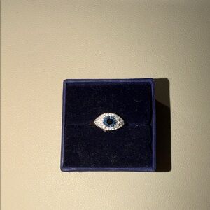 Swarovski Silver and Blue Eye Ring